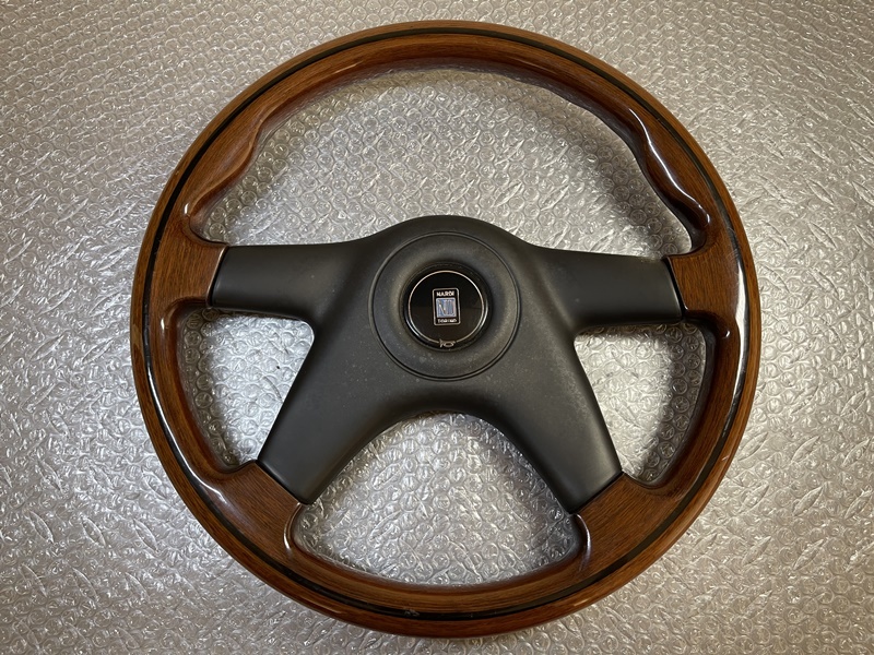 当時物 NARDI ナルディ GARA4 ガラ4 ウッド ステアリング ハンドル 36.5φ 割れ無し ホーンボタン付き クラシック 旧車 昭和 平成 _画像1