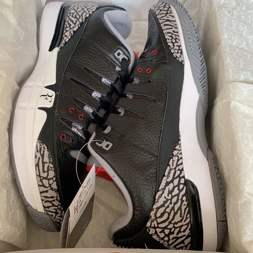 NIKE ZOOM VAPOR AJ3 Black Cement 28.5cm ナイキ ズーム ヴェイパー jordan 3 air エア ジョーダン ブラック セメント US10.5 フェデラー