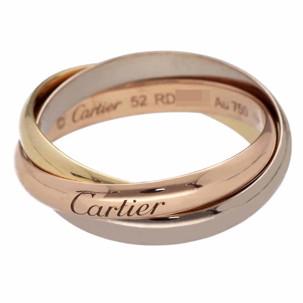 Cartier カルティエ 3連 トリニティ リング SM 750 K18 YG WG PG