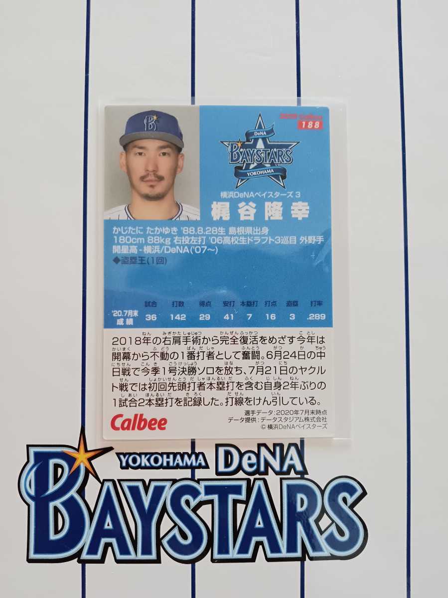 NPB カルビープロ野球チップス 2020年 第3弾 レギュラーカード 横浜DeNAベイスターズ 188 梶谷隆幸 背番号 3 外野手 左打者_画像2