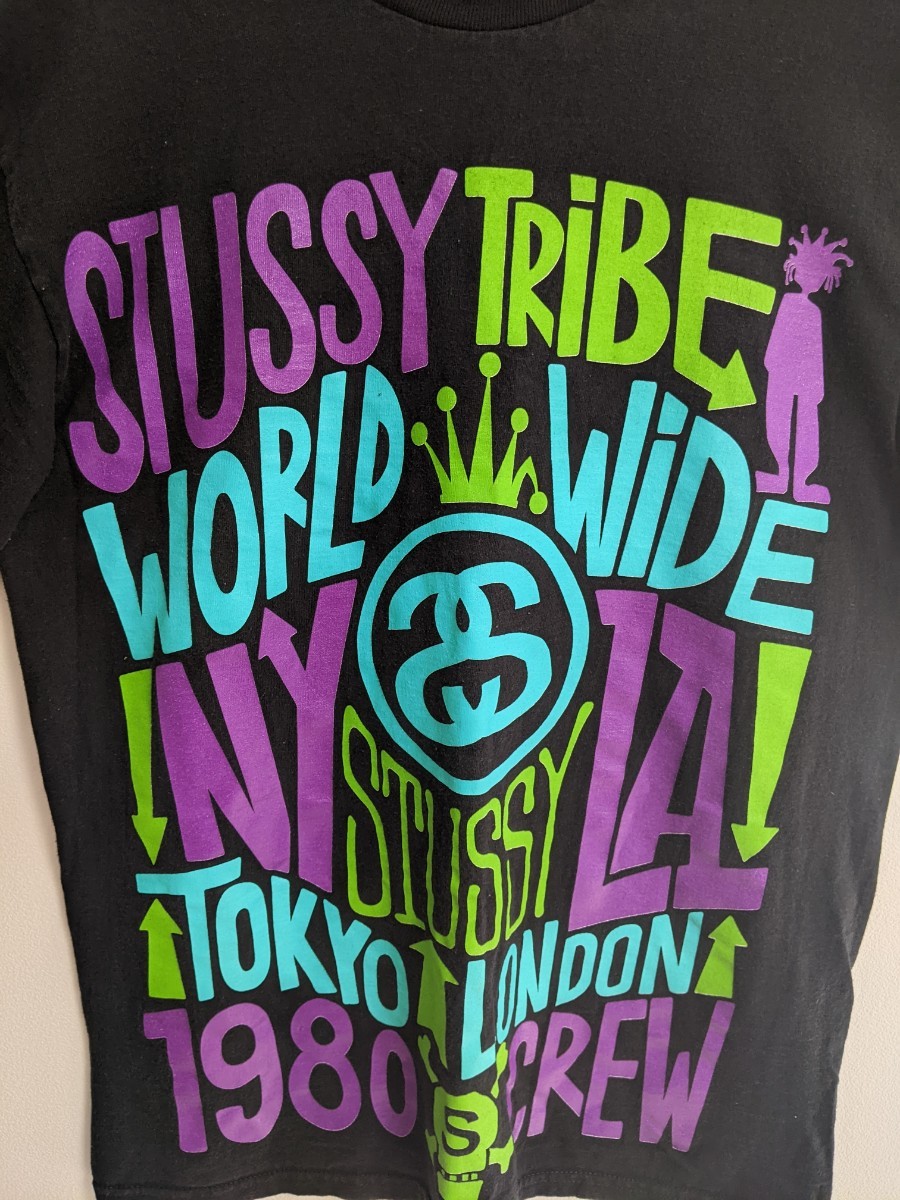 【激レア】STUSSY TRIBE WORLD WIDE Mexico製 ステューシー tシャツ カットソー ワールドツアー