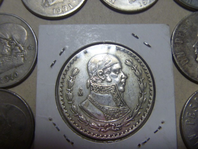 メキシコ 銀貨等 古銭 旧硬貨 1ペソ 50枚セット ホセ・マリア・モレーロス まとめ売り 外国貨幣 コイン 外国銭 同梱割引あり