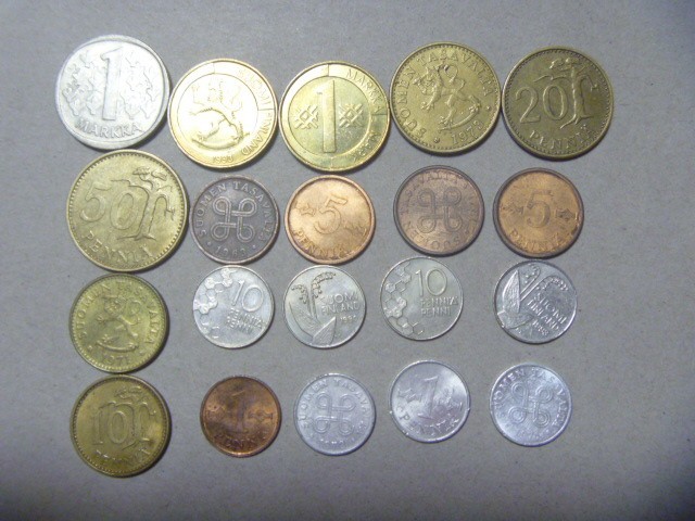 フィンランド 古銭 旧硬貨 コイン 外国貨幣 外国銭 20枚セット まとめ売り 同梱割引あり
