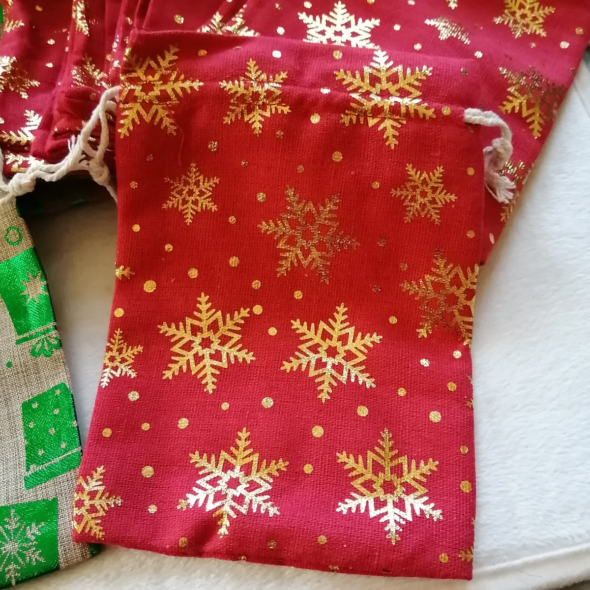 クリスマス巾着袋　パーティ　プレゼント　飾り　クリスマスツリー　30枚セット ハンドメイド