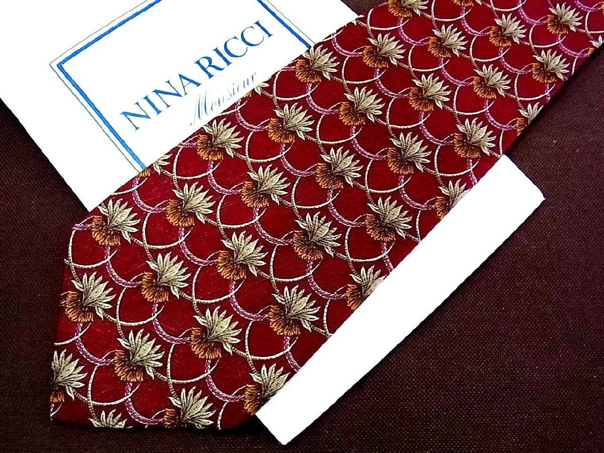!27094C! superior article [ plant leaf .. pattern ] Nina Ricci [NINA RICCI] necktie 