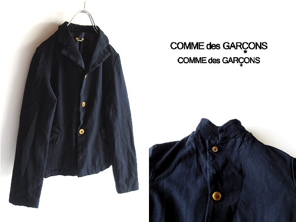 COMME des GARCONS Comme des Garcons com com AD2009. цвет обработка поли .. блейзер 3B tailored jacket XS темно-синий темно-синий tricot Toriko 