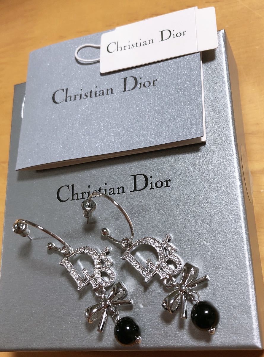 高速配送 Christian Dior 揺れるピアス シルバー リボン ilam.org