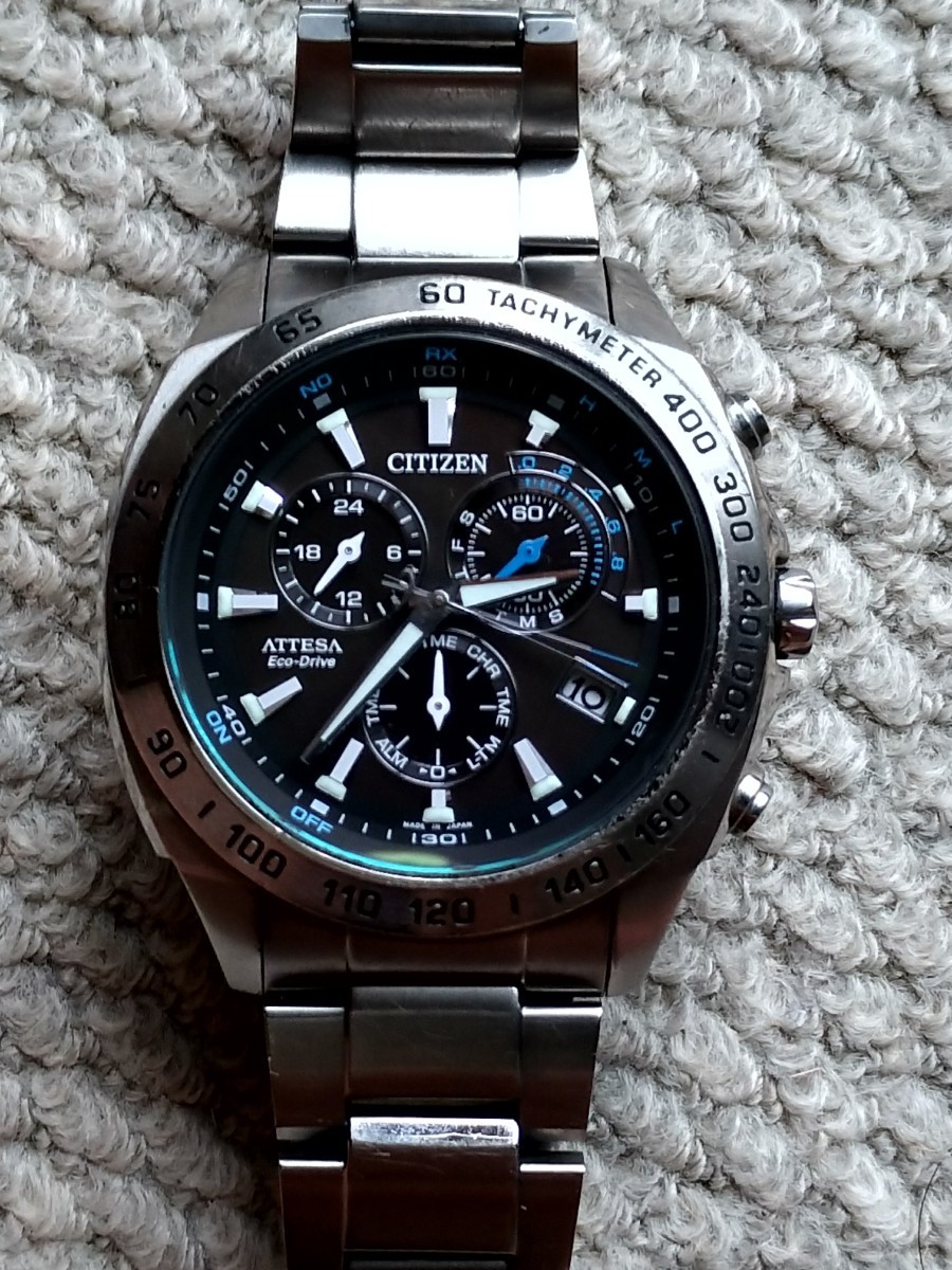 CITIZEN ATTESA ATP53-3032 電波エコドライブ チタン製