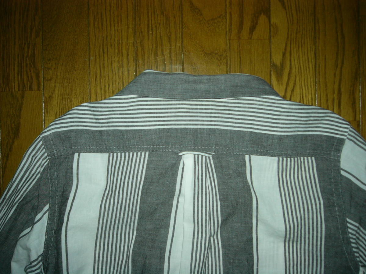 RUDE GALLERY ルードギャラリー ストライプシャツ 2 白灰系 薄手 長袖 /_画像6