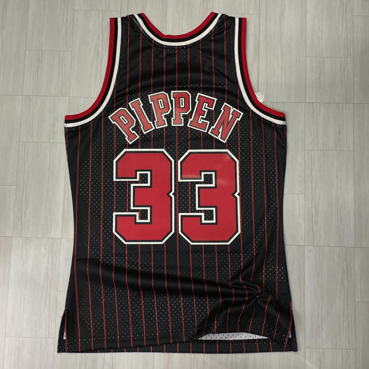 USA正規品 【L】 Mitchell＆Ness ミッチェル＆ネス NBA HWC シカゴ ブルズ Bulls スコッティ ピッペン PIPPEN ＃33 バスケシャツ 黒 赤_画像8