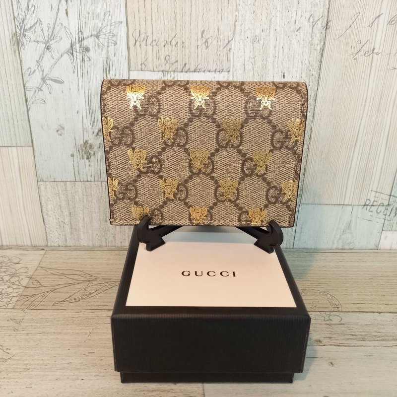 美品】 GUCCI 二つ折り財布 ビー 蜂 508757 ファッション