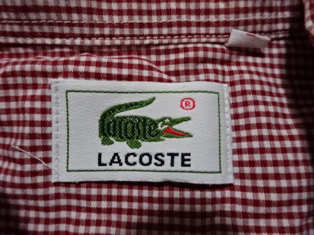 ●LACOSTE ラコステ 長袖シャツ 140 ギンガムチェック●0829●_画像2