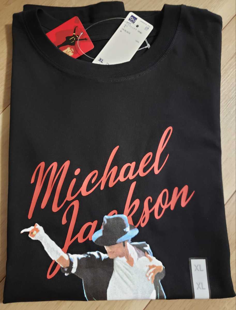 XLサイズ 新品 マイケルジャクソン Michael Jackson グラフィックT ブラック 黒 綿100 半袖 Tシャツ MJ GU 男女兼用  送料無料