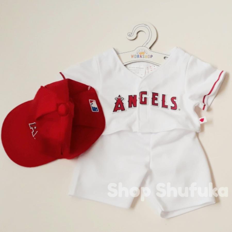 ビルドアベア★メジャーリーグ ロサンゼルス エンゼルス ユニフォーム テディベア ダッフィー クマ 野球 Los Angeles Angels Uniform 3点_画像2