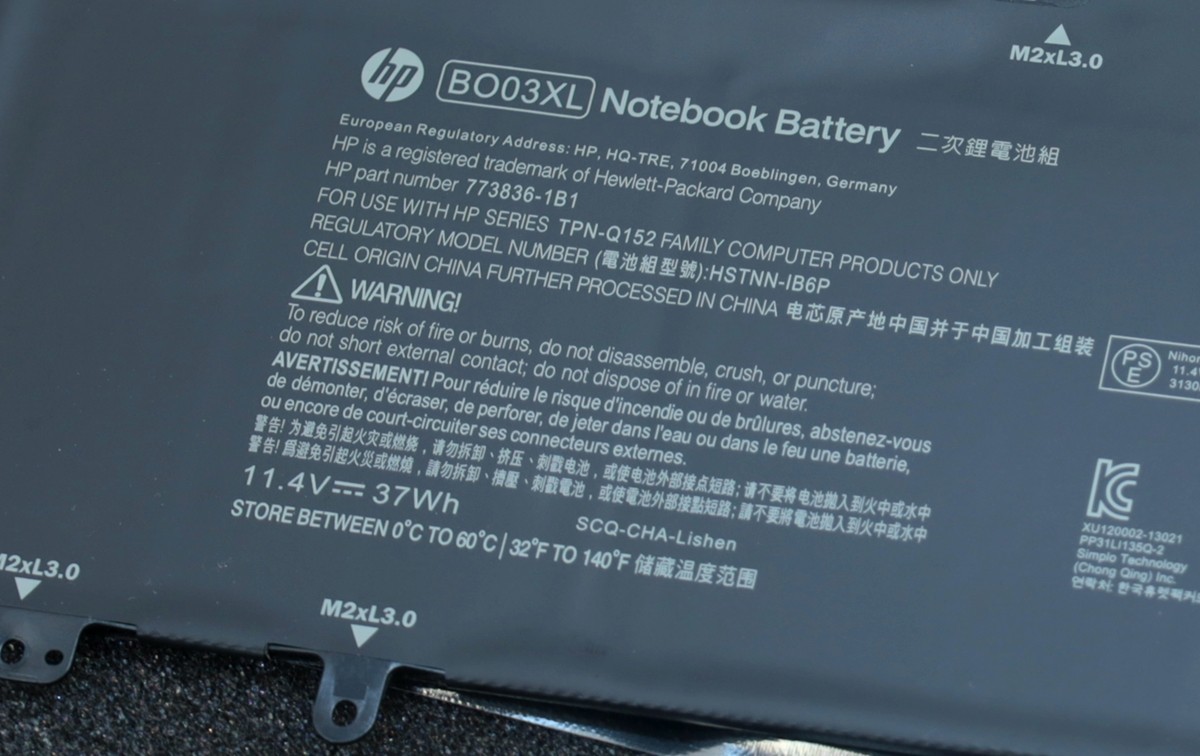 HP 純正品 BO03XL 内蔵バッテリー 新品　HSTNN-IB6P TPN-Q152 11.4V 37Wh 国内発送　bo03xl 内蔵バッテリー 純正品　送料無料★