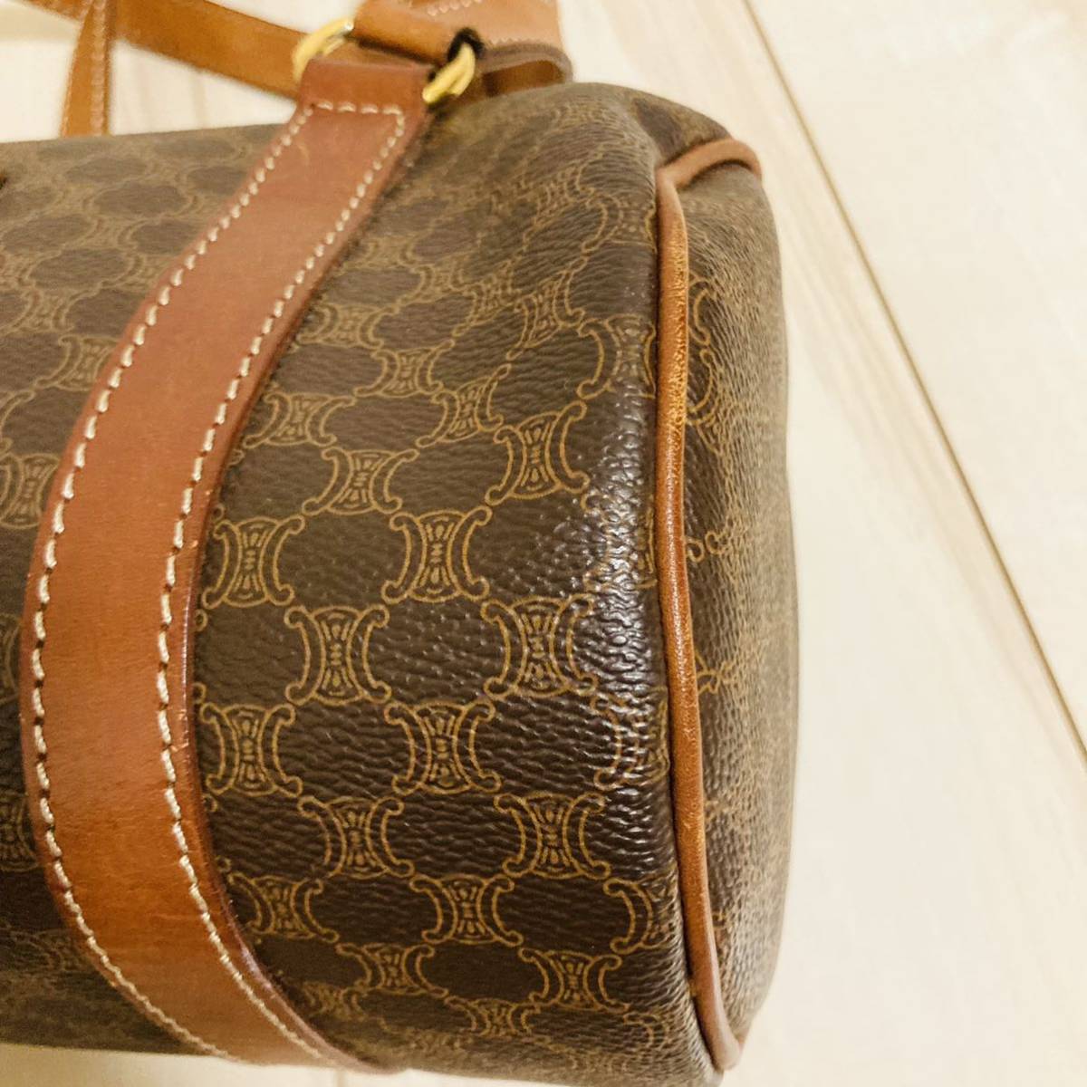 即決 CELINE セリーヌ マカダム柄 ミニボストン ドラムバッグ 即決 CELINE セリーヌ マカダム柄 ミニボストン ドラムバッグ