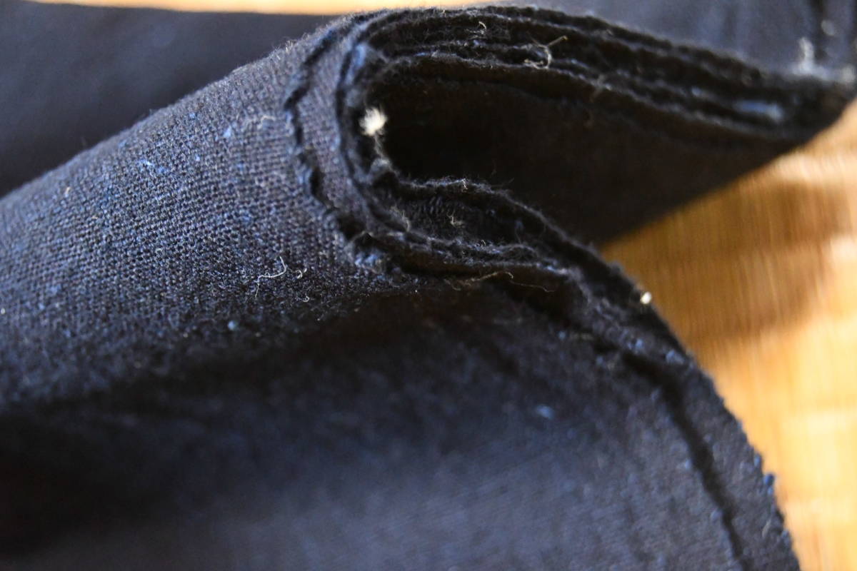 古布　藍染めの無地木綿1幅　濃紺藍上質木綿　186ｃｍ　アート　創作材料　手織り木綿_画像9
