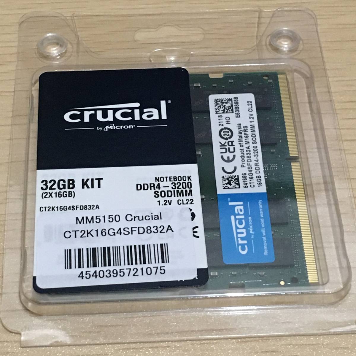 32GB DDR4-3200 Crucial PC4-25600_画像2