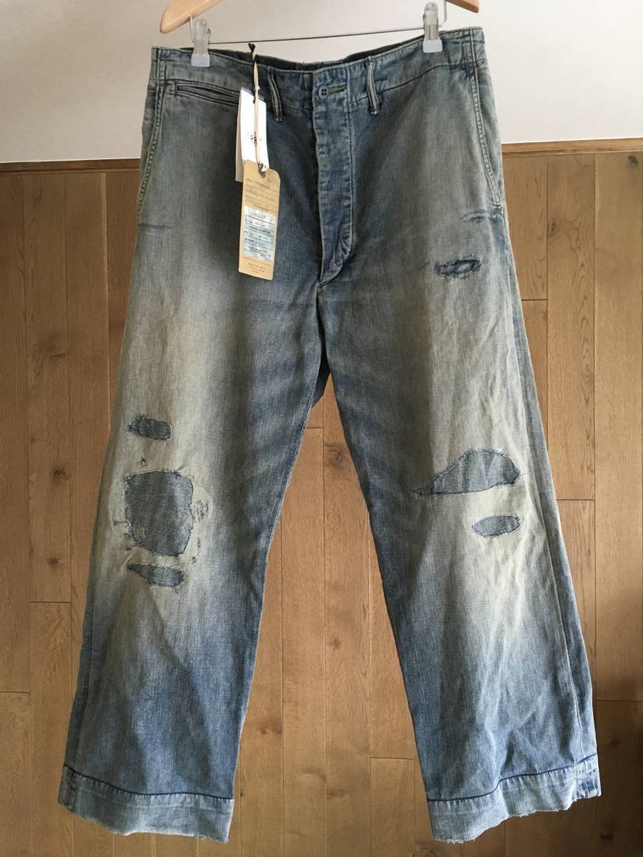 美品 RRL / ダブルアールエル ダメージ加工 デニム パンツ32×32