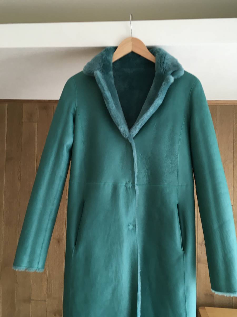 新品 ARMANI COLLEZIONI アルマーニ コレッツォーニ リバーシブル 羊革 ムートン コート38