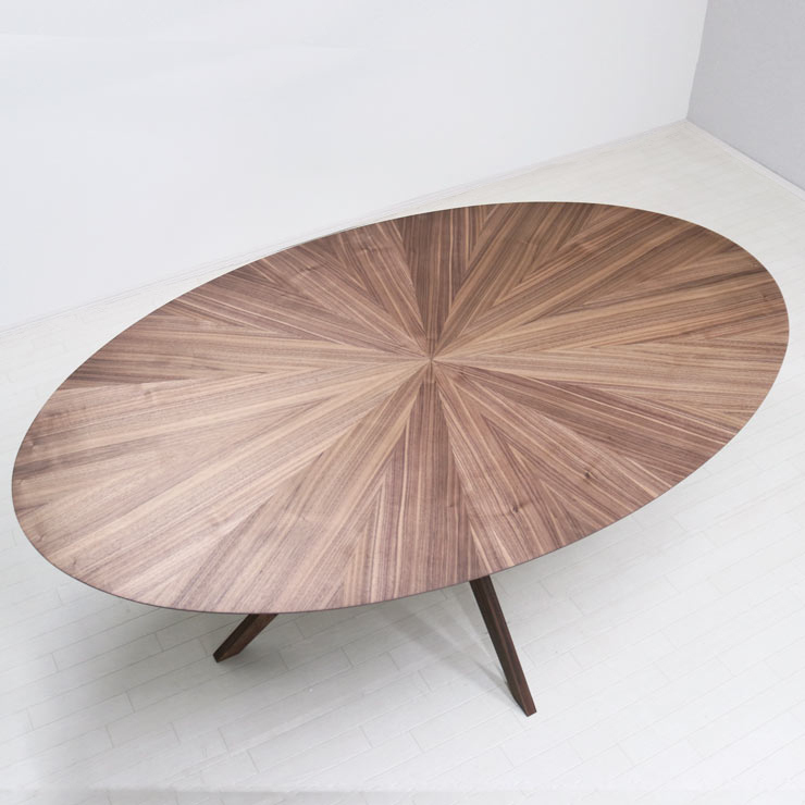 幅182cm 高さ72cm 楕円 ダイニングテーブル 北欧 sbkt182-351wn　ブラウン ウォールナット 光線張り 木製 北欧 アウトレット 10s-2k so_画像8