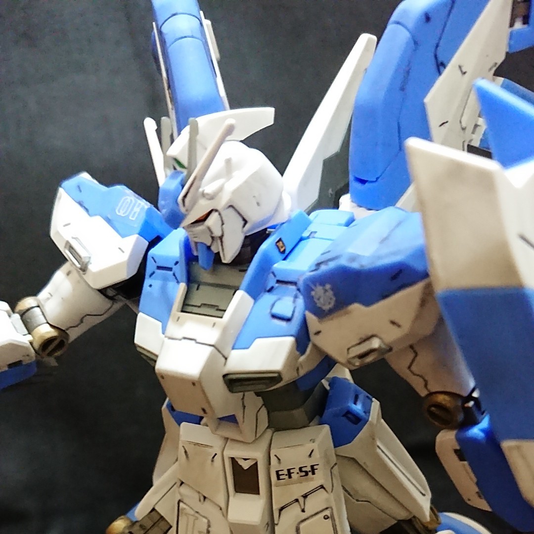 HGUC 1/144 Hi-νガンダム ガンプラ 完成品 RG ウェザリング 塗装済み ニューガンダム