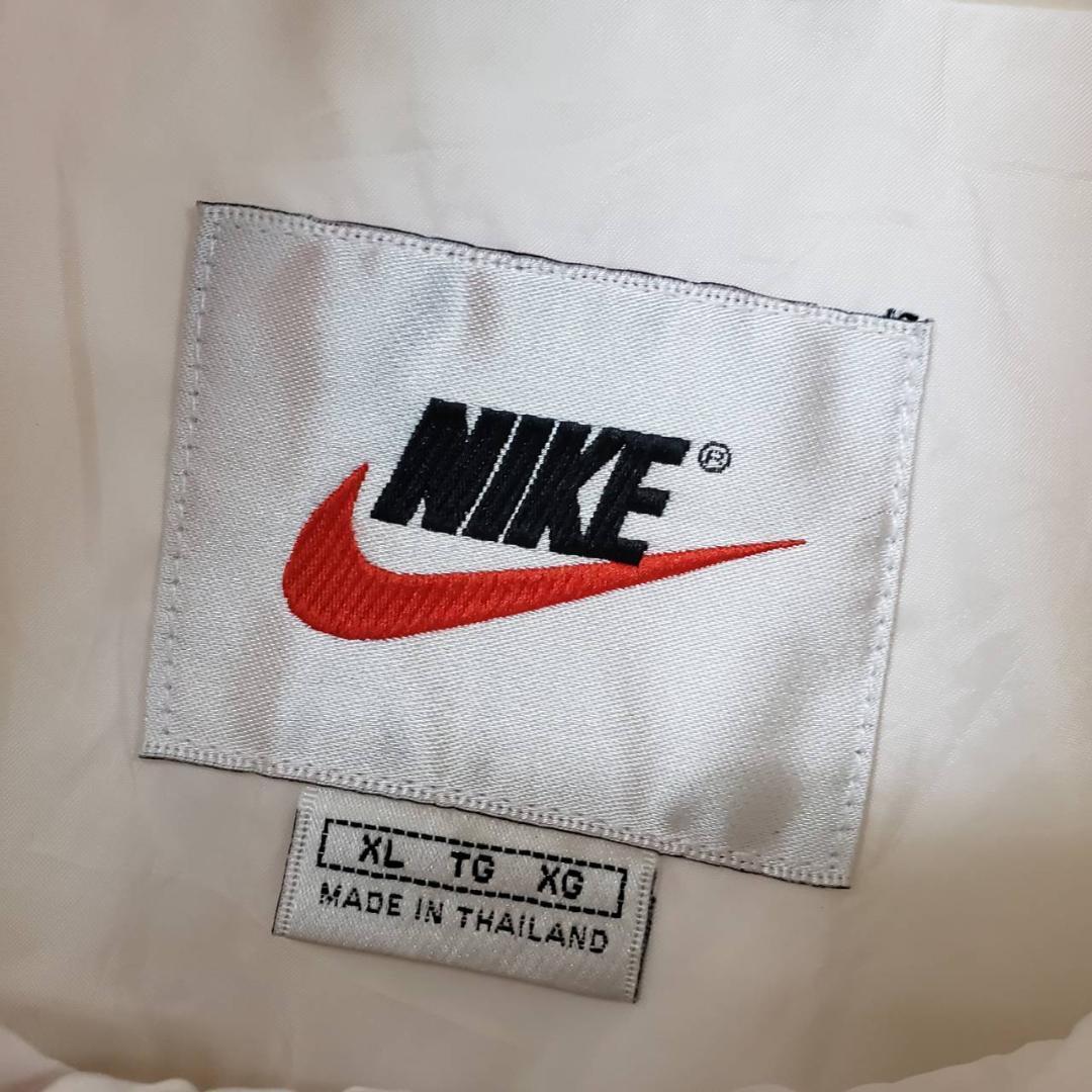 古着 90s ナイキ NIKE ナイロンジャケット 刺繍 マルチホワイト XL ナイロンジャケット オンラインストア最安価格