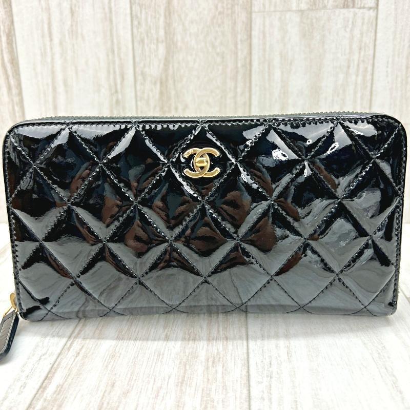 シャネル CHANEL ラウンドファスナー長財布 マトラッセ ココマーク