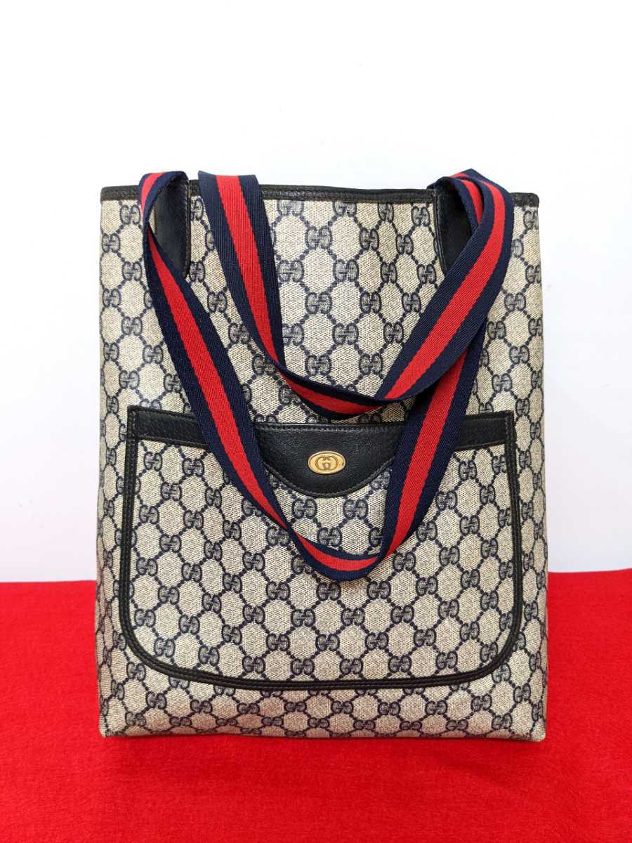良品 極希少!Gucci シェリーライン ビンテージトートバッグ