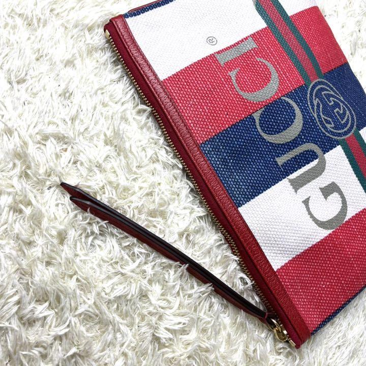 GUCCI グッチ シルヴィ ストライプ シルヴァバイアデラ ロゴプリント