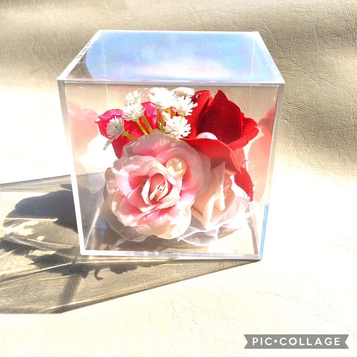 * flower arrangement . red rose * pearl ornament decoration interior artificial flower race frill 