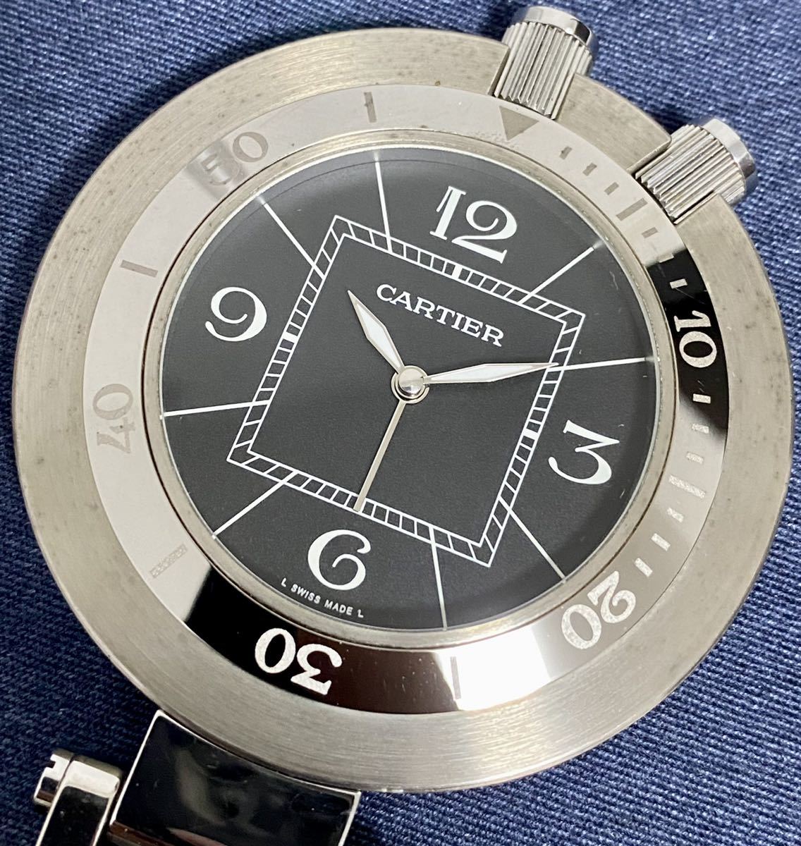 1円〜 Y Cartier カルティエ パシャ トラベルクロック アラーム メンズ