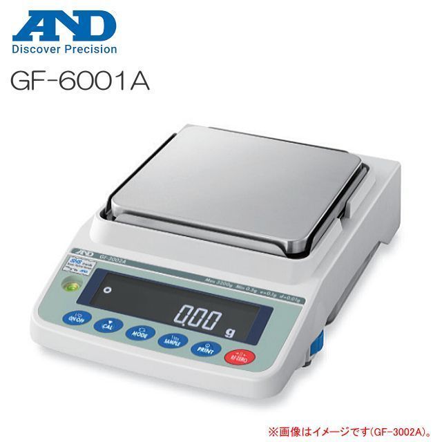 本物 A&D 汎用電子天びん [送料無料] 0.1g 最小表示 ベーシック型 6200g ひょう量 GF-6001A 電気計測器