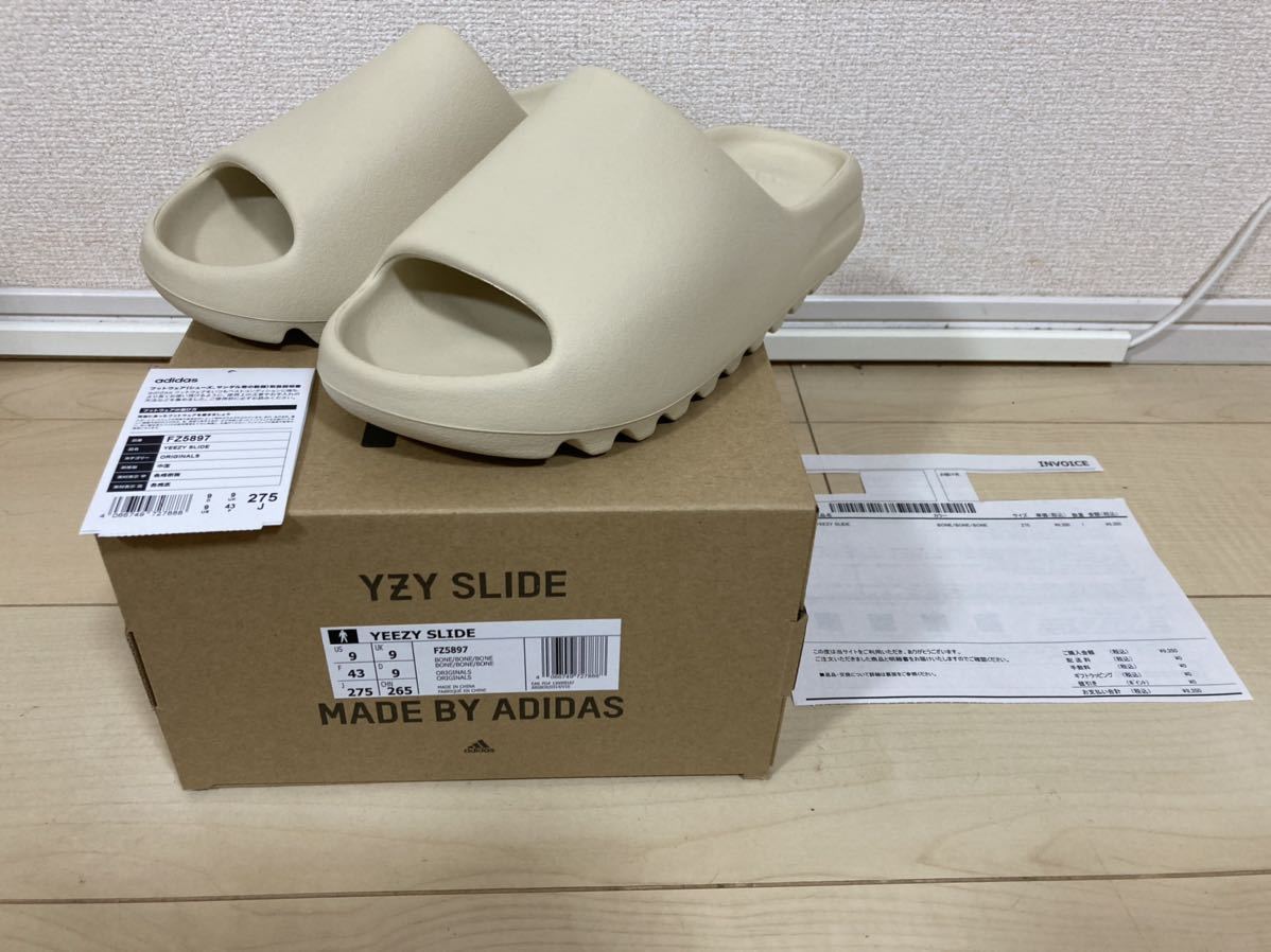 アディダスオンライン購入 新品 27.5cm■adidas YEEZY SLIDE BONE■アディダス イージースライド ボーン FZ5897 サンダル_画像1