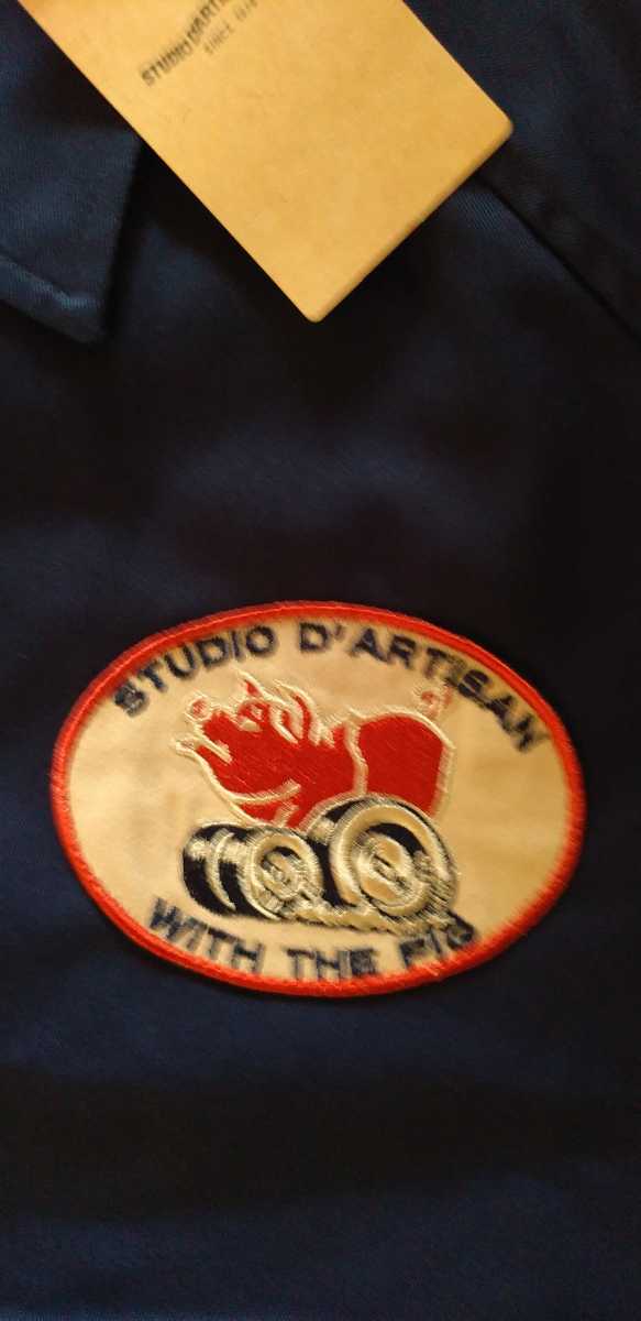 　送料込★STUDIO D′ARTISAN ステュディオ・ダルチザン　4546 COACH JACKET コーチジャケット 刺繍ジャケット　日本製　ネイビー　44