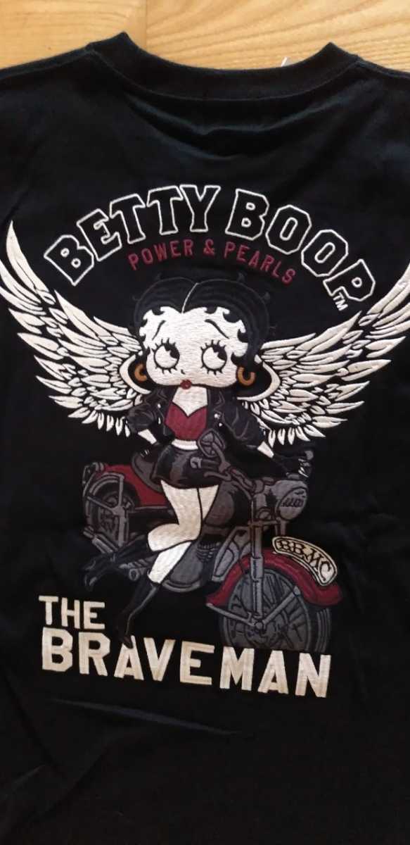 人気カラーの ×　The BOOP 新作　送料込★BETTY BRAVE-MAN ベティちゃん　バイク　天竺長袖Tシャツ　ブラック　XL BBB-2231 XLサイズ以上