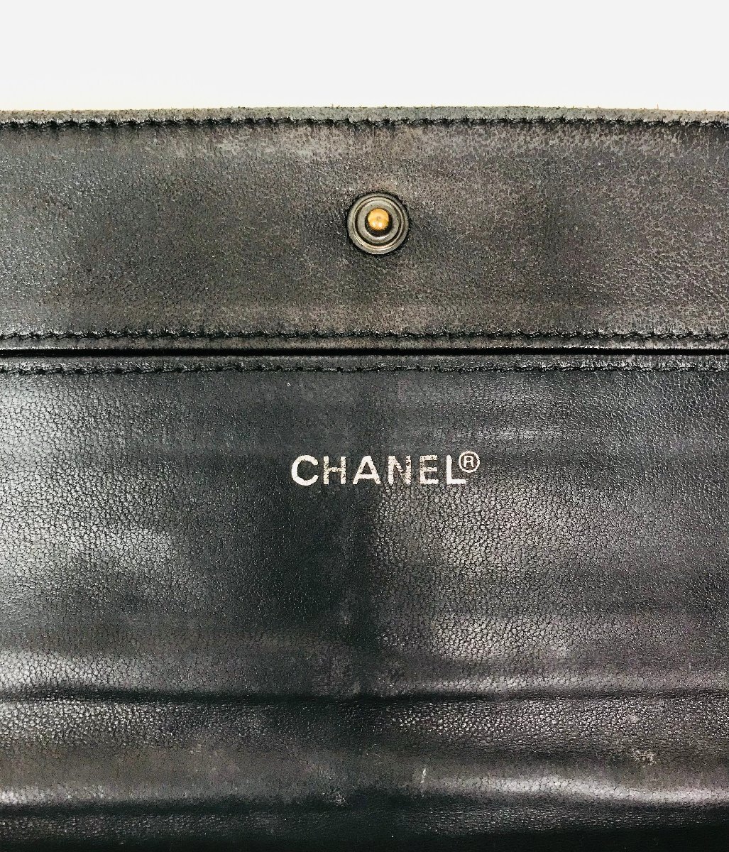 qob.YK707 CHANEL シャネル　ニュートラベルライン　長財布　ブラック_画像4