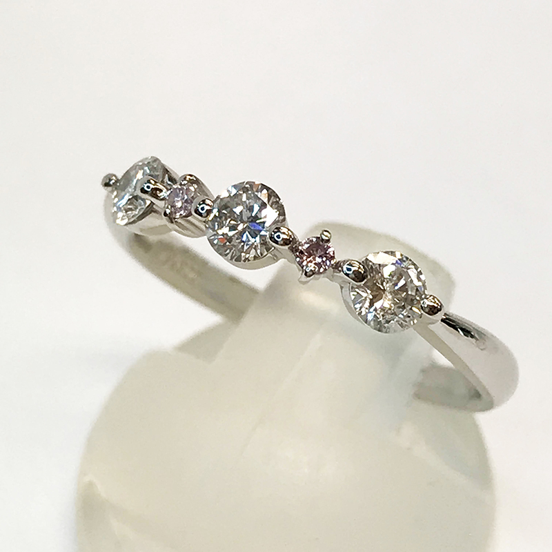 高額売筋】 リング 0.04ct ピンクダイヤモンド 天然 / 0.42ct