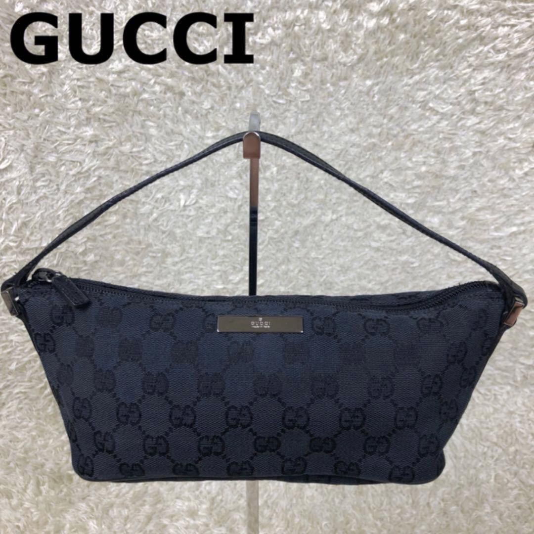 美品】GUCCI グッチ アクセサリーポーチ ミニハンドバッグ GG柄 ロゴ