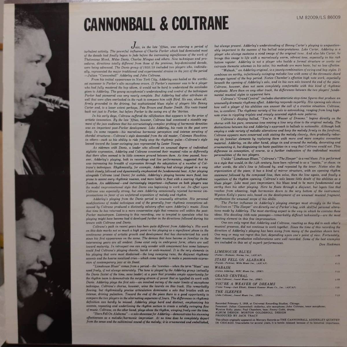 米LP！高音質MASTERDISK！Cannonball Adderley & John Coltrane /In Chicago 59作の79年盤 Limelight LS-86009 Paul Chambers Wynton Kelly_画像3