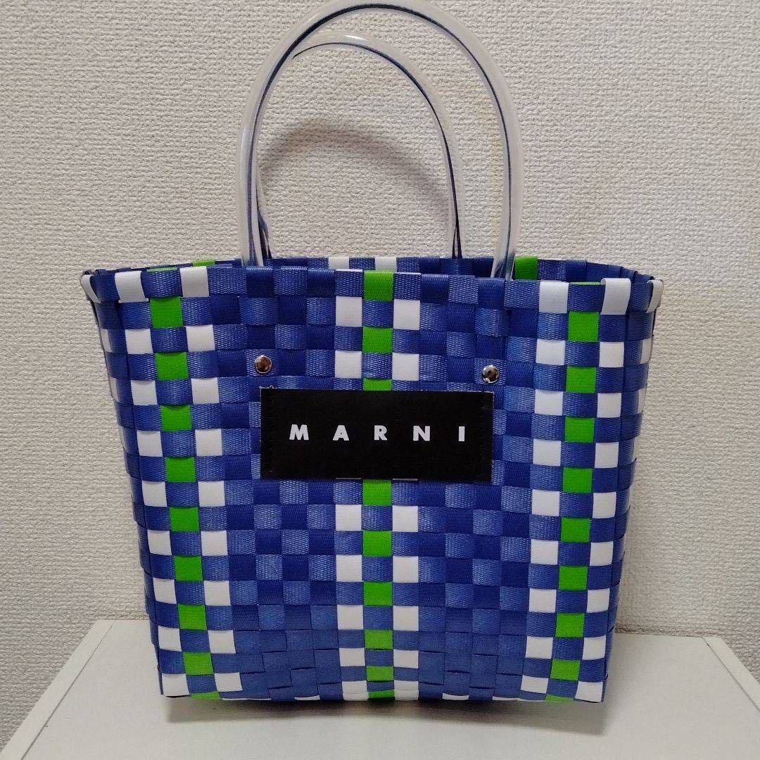 MARNI マルニ カゴバッグ マルニフラワーカフェ ハンドバッグ かごバッグ マルニマーケット ブルー_画像1