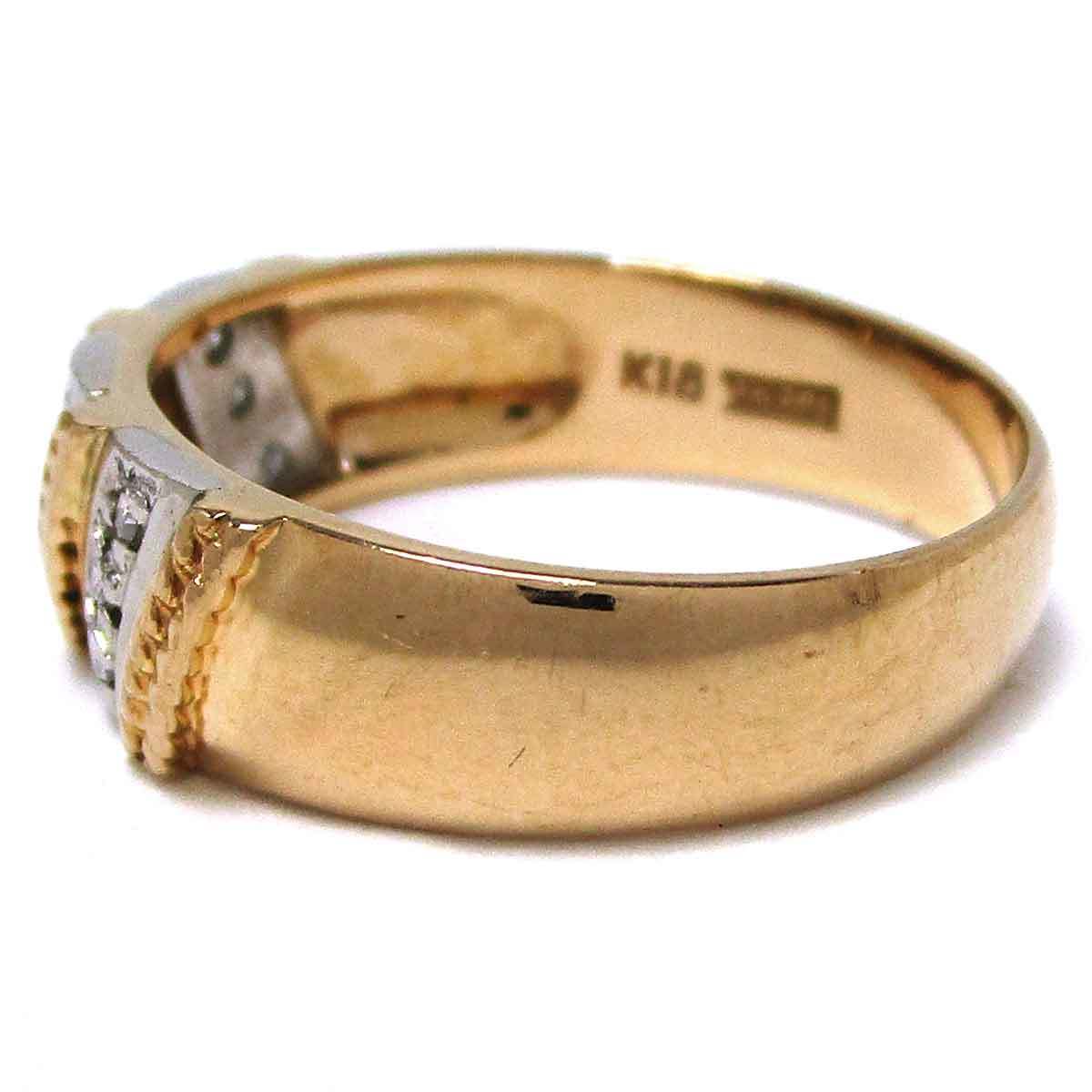  No-brand lady's ring diamond K18/Pt900 used grade : recycle * washing only sun ya pawnshop 