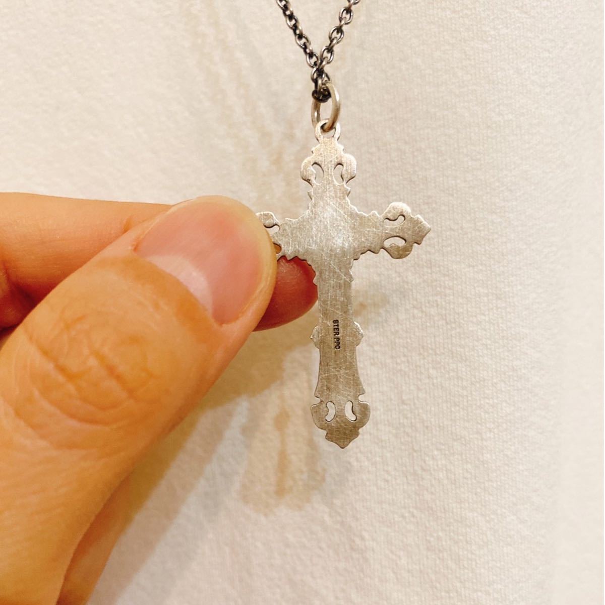 訳あり 20's 超希少!!ANTIQUE CROSS USAアンティークシルバークロスクルツィフィクサスペンダント RRL PENDANT  CHARM SILVER STERLING CRUCIFIX ペンダントトップ、チャーム