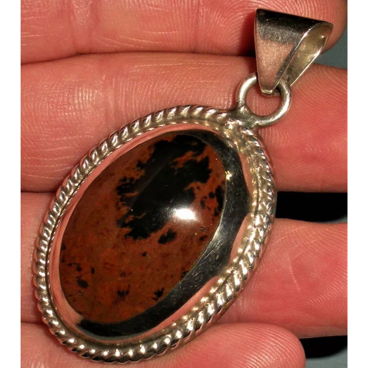 超希少!!VTG MEXICAN 1960’s TAXCO LARGE AGATE SILVER CHARM PENDANT NAVAJO ZUNIビンテージメキシカンタスコアガットシルバーペンダント_画像3