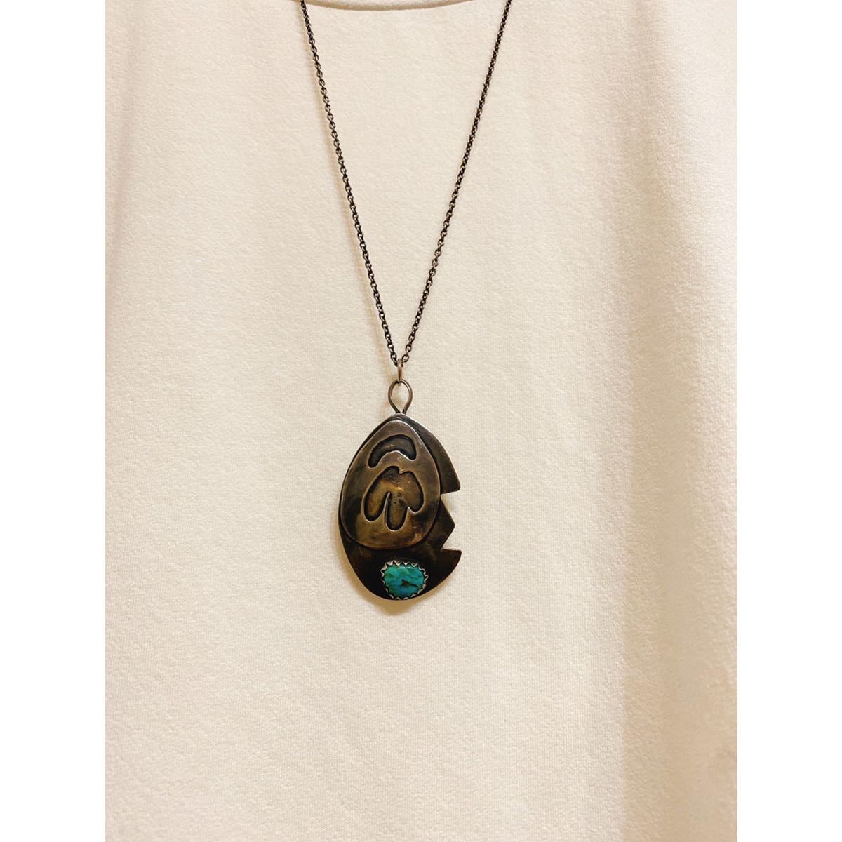 2022年製 新品】 RL DOUBL PENDANT SILVER TURQUOISE SIGNED HALLMARK