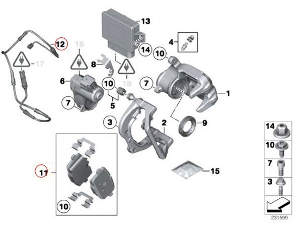 BMW F10 F11 задние тормозные накладки + сенсор + тормозной диск 3 позиций комплект 523i 528i 535i 34216796741 34356791962 34216775287