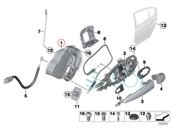 BMW F07 F10 F11 F06 F12 F13 リア ドアロックアクチュエーター 右側 523i 528i 535i 550i 550iX M5 640i 650i M6 51227202148_画像6