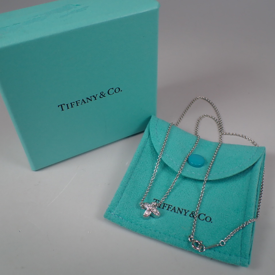 1年保証』 K18WG TIFFANY&Co. ティファニー ネックレス クロスステッチ