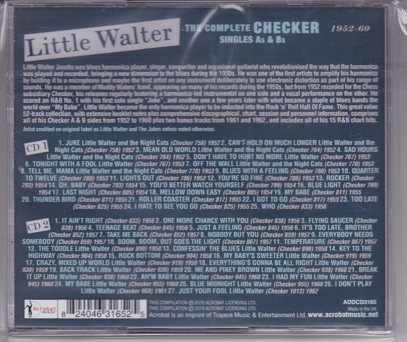 ■新品■Little Walter リトル・ウォルター/the complete CHECKER singles A's & B's 1952-60(2CDs)_画像2