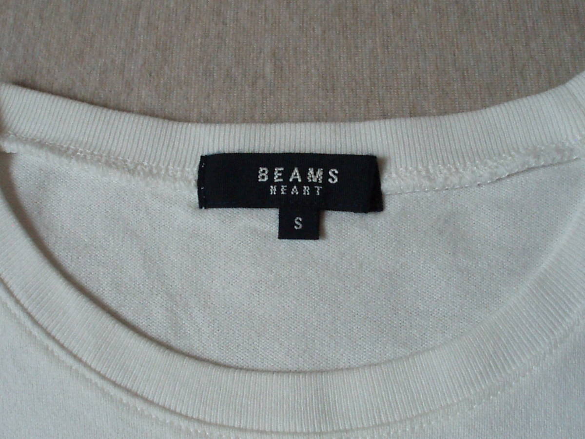 希少 BEAMS ボーダー カットソー カモフラ BEAMS HEART ラウンドネック 長袖 ビームス _画像6